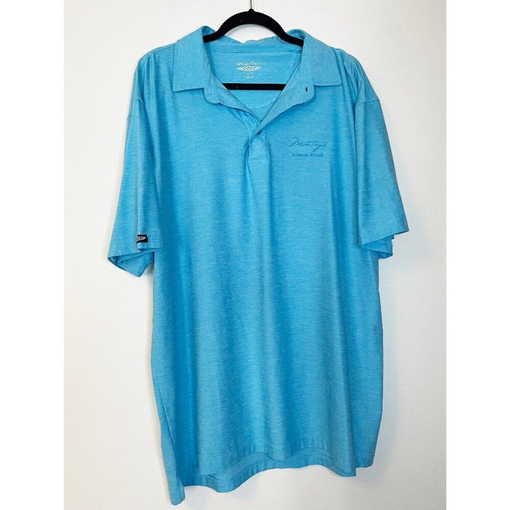 Straight Down Montego Laguna Beach Polo Shirt Men's XL Blue Performance Golf